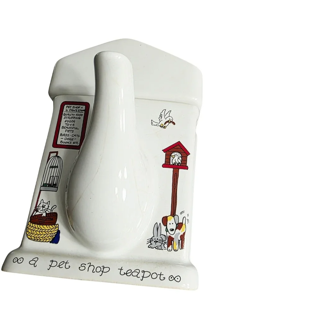 Vintage 70s Wade England Pet Shop Teapot, Kitchen Shelf Decor READ
